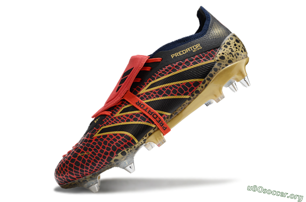 Adidas Predator 25 Elite Foldover Tongue SG Football Boots - Black/Red/Gold 5