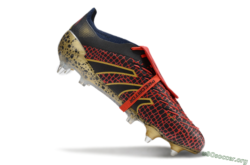 Adidas Predator 25 Elite Foldover Tongue SG Football Boots - Black/Red/Gold 4
