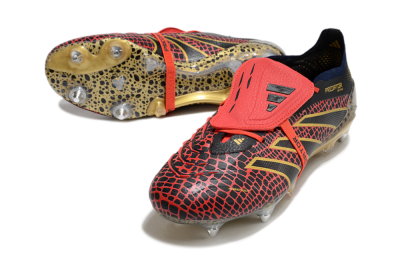 Adidas Predator 25 Elite Foldover Tongue SG Football Boots - Black/Red/Gold