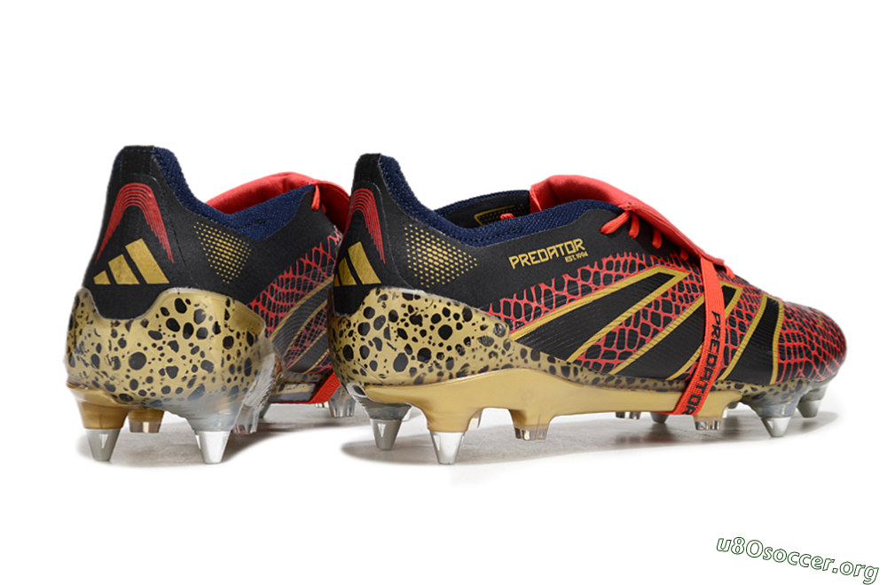 Adidas Predator 25 Elite Foldover Tongue SG Football Boots - Black/Red/Gold 6
