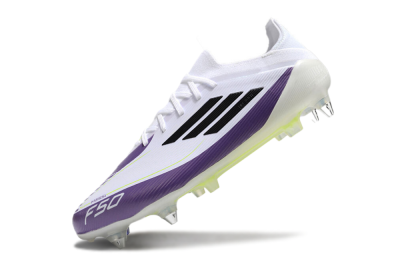 Messi x Adidas F50 Elite SG Football Boots - White/Black/Purple