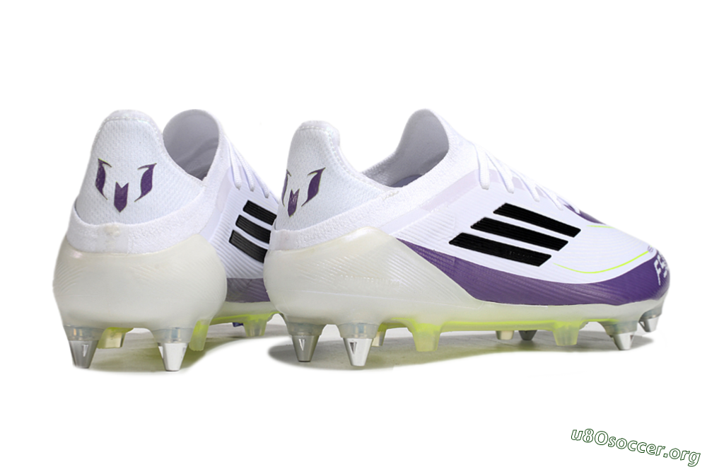 Messi x Adidas F50 Elite SG Football Boots - White/Black/Purple 6