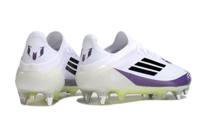 Messi x Adidas F50 Elite SG Football Boots - White/Black/Purple
