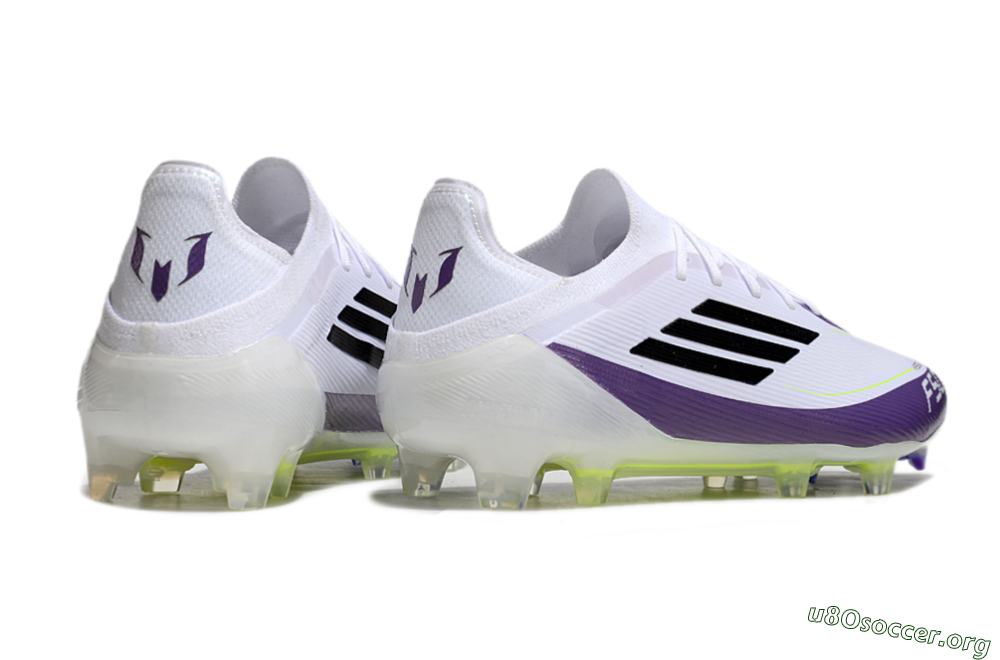 Messi x Adidas F50 Elite FG Football Boots - White/Black/Purple 6
