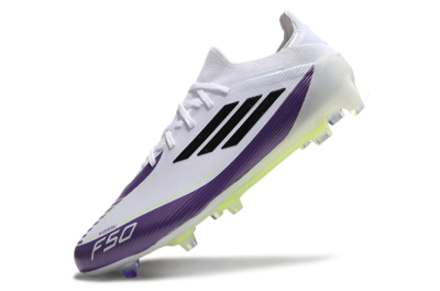 Messi x Adidas F50 Elite FG Football Boots - White/Black/Purple
