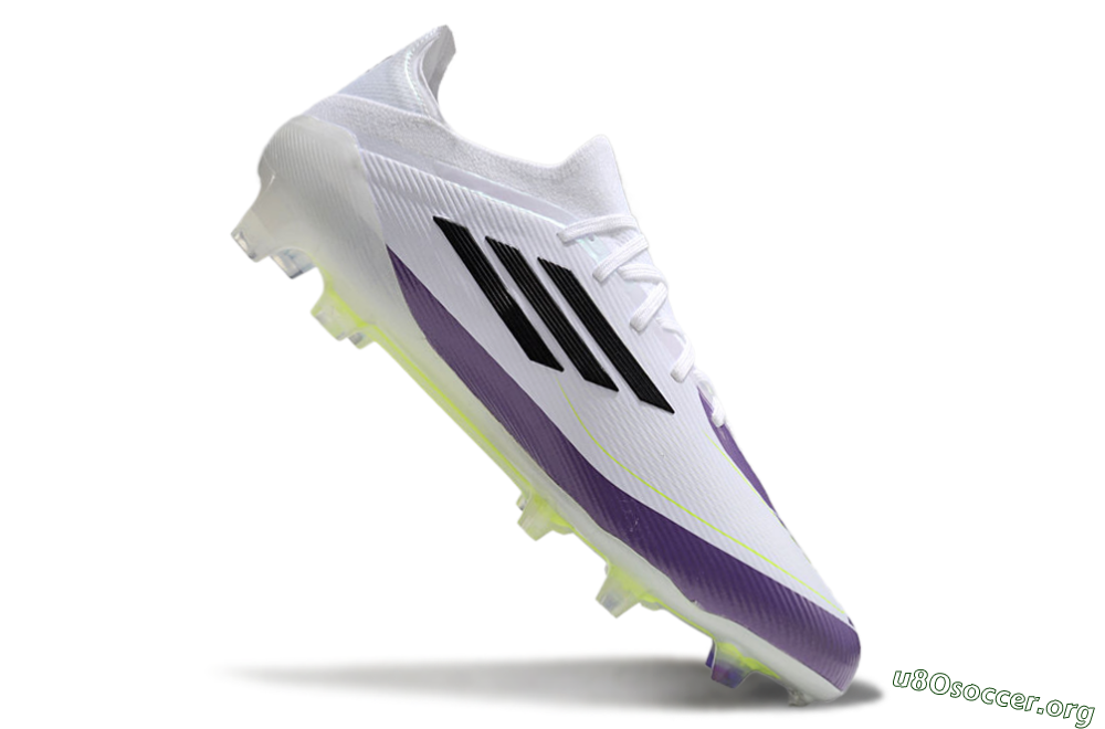 Messi x Adidas F50 Elite FG Football Boots - White/Black/Purple 4