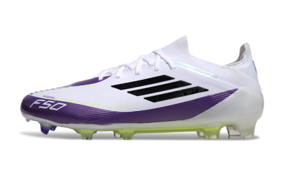 Messi x Adidas F50 Elite FG Football Boots - White/Black/Purple