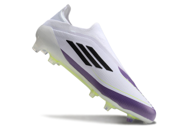 Messi x Adidas F50 Elite Laceless FG Football Boots - White/Black/Purple