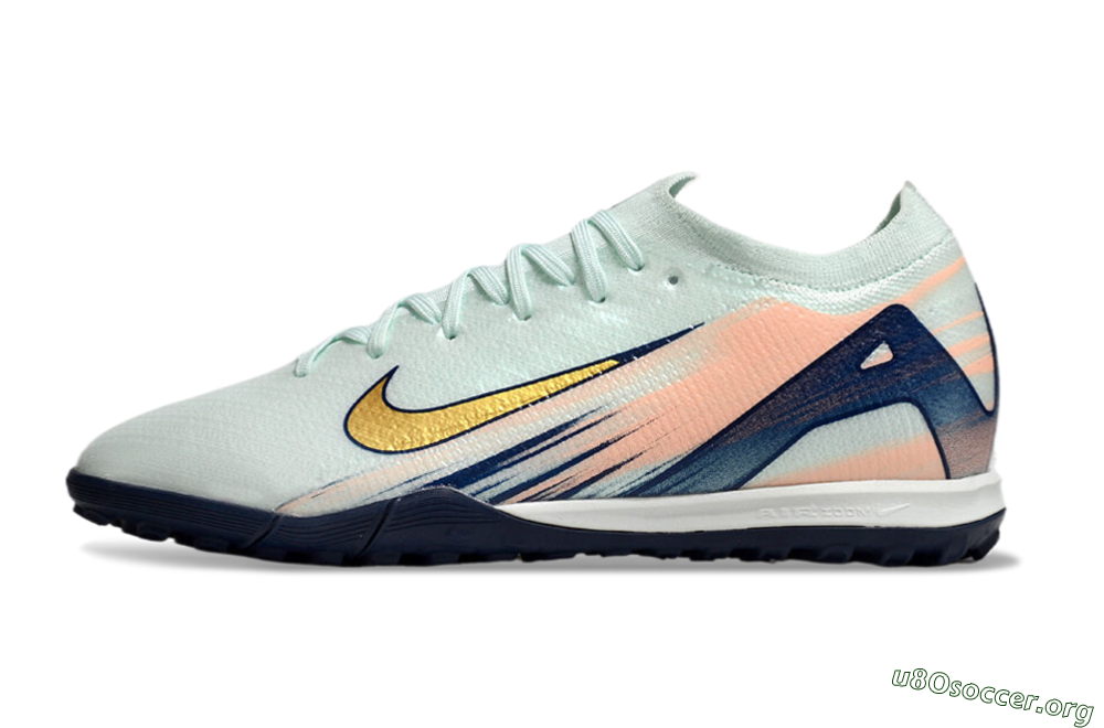 Nike Air Zoom Mercurial Vapor 16 Elite TF Football Shoes - Jade/Gold/Blue 3