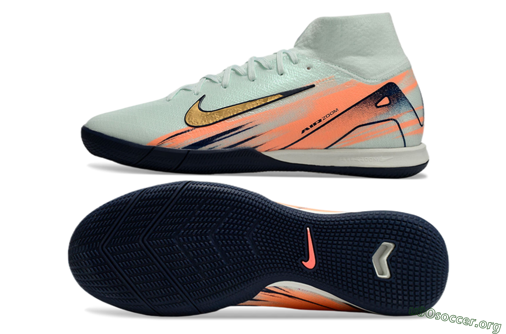 Nike Air Zoom Mercurial Superfly 10 Elite IC Football Shoes - Jade/Gold/Red 1