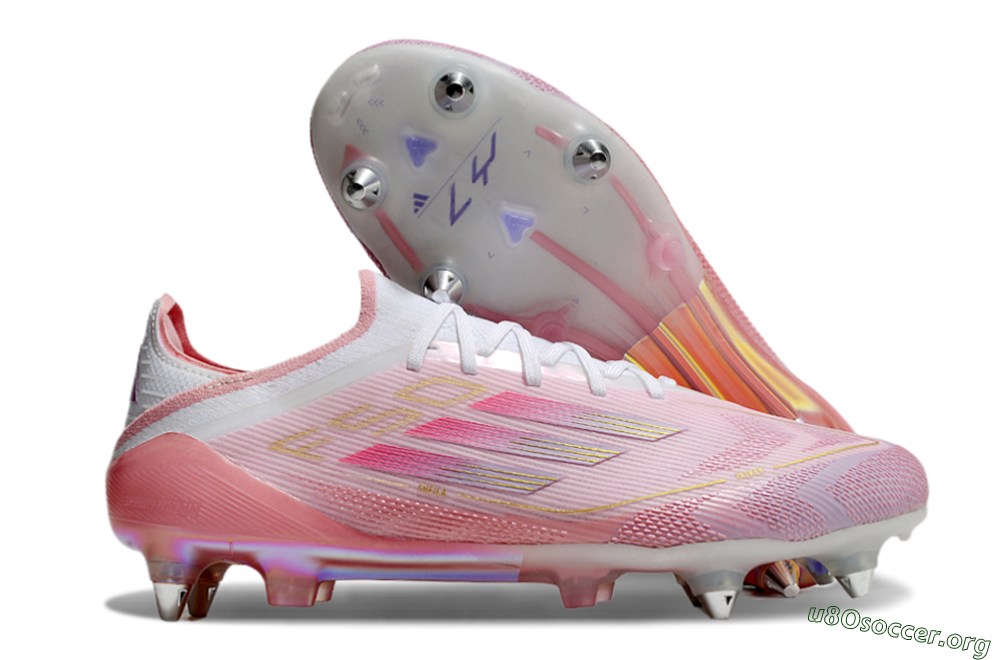 Adidas F50 304 Elite SG Football Boots - Pink/White/Gold 2