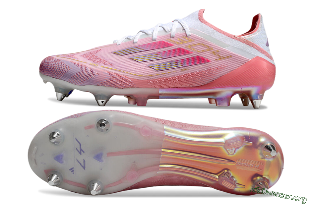Adidas F50 304 Elite SG Football Boots - Pink/White/Gold 1