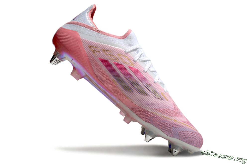 Adidas F50 304 Elite SG Football Boots - Pink/White/Gold 4