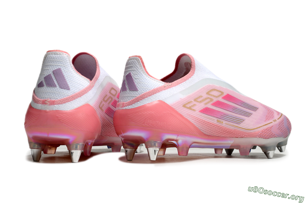 Adidas F50 304 Elite Laceless SG Football Boots - Pink/White/Gold 6