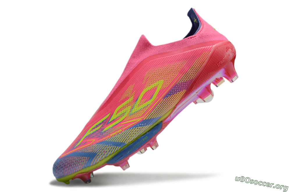 didas F50+ Elite Lightstrike Pro Laceless FG Football Boots - Red/Yellow/Blue 5