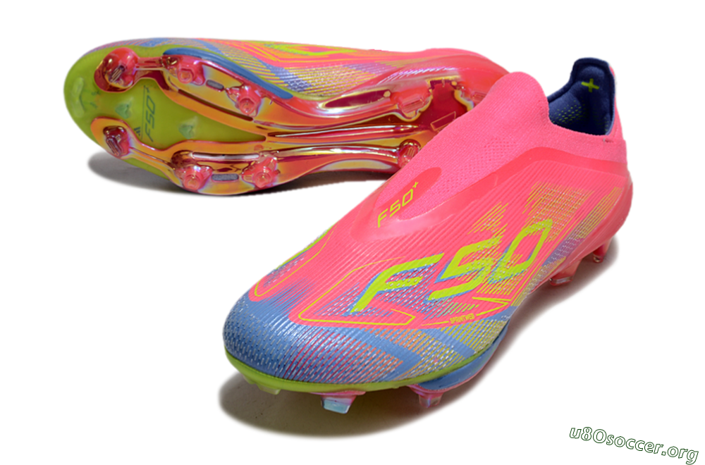 didas F50+ Elite Lightstrike Pro Laceless FG Football Boots - Red/Yellow/Blue 0