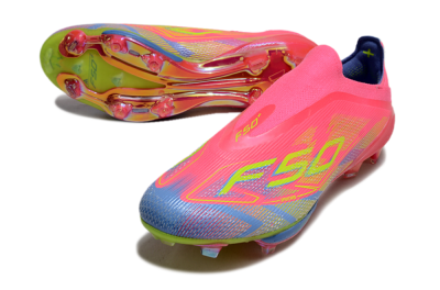 didas F50+ Elite Lightstrike Pro Laceless FG Football Boots - Red/Yellow/Blue