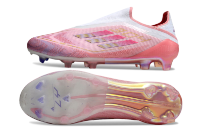 Adidas F50 Elite Laceless FG Football Boots - White/Pink/Gold