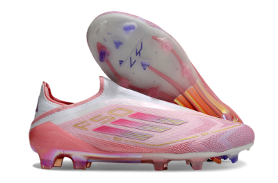 Adidas F50 Elite Laceless FG Football Boots - White/Pink/Gold