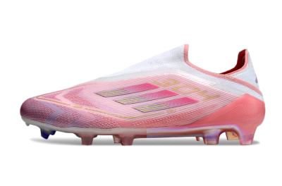 Adidas F50 Elite Laceless FG Football Boots - White/Pink/Gold