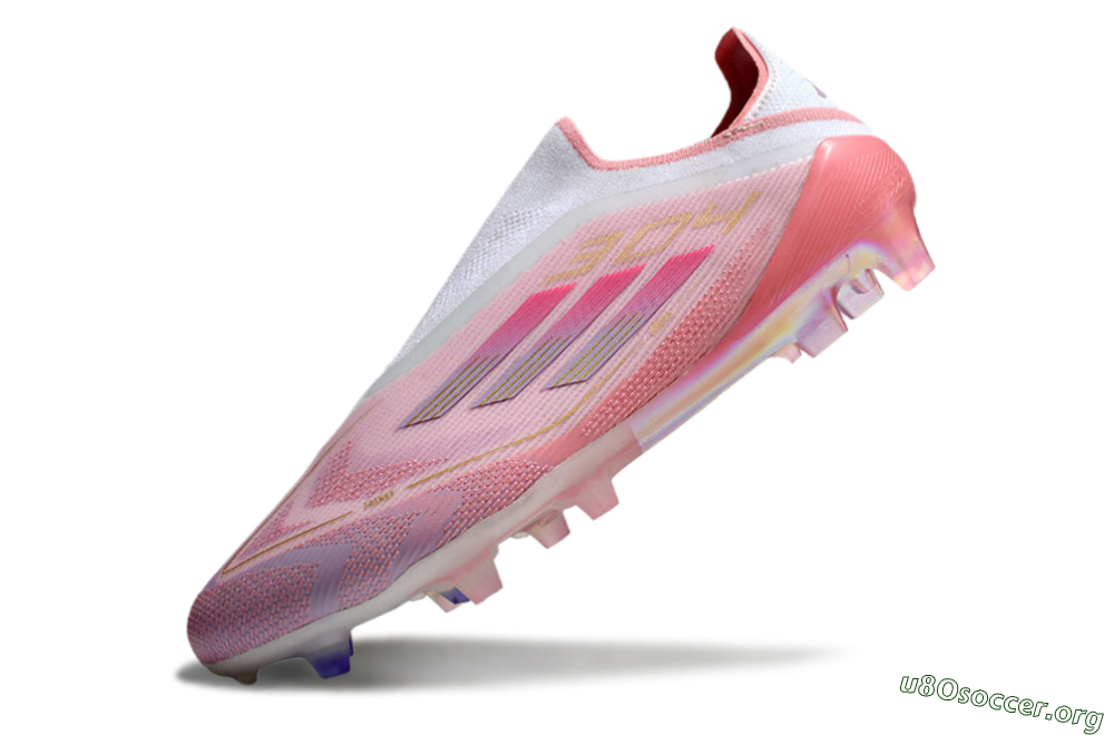 Adidas F50 Elite Laceless FG Football Boots - White/Pink/Gold 4