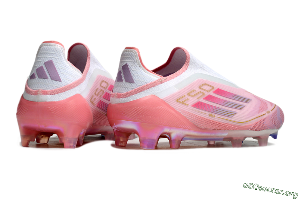 Adidas F50 Elite Laceless FG Football Boots - White/Pink/Gold 5