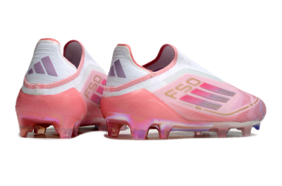 Adidas F50 Elite Laceless FG Football Boots - White/Pink/Gold