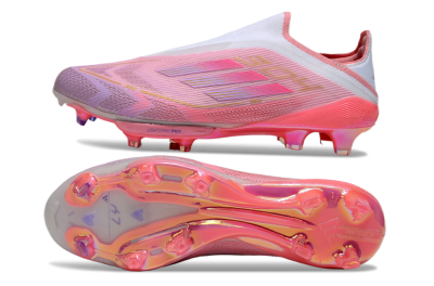 Adidas F50+ Lightstrike Elite Laceless 304 FG Football Boots - Pink/Purple/Gold