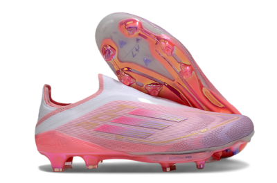 Adidas F50+ Lightstrike Elite Laceless 304 FG Football Boots - Pink/Purple/Gold
