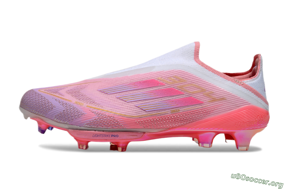 Adidas F50+ Lightstrike Elite Laceless 304 FG Football Boots - Pink/Purple/Gold 3