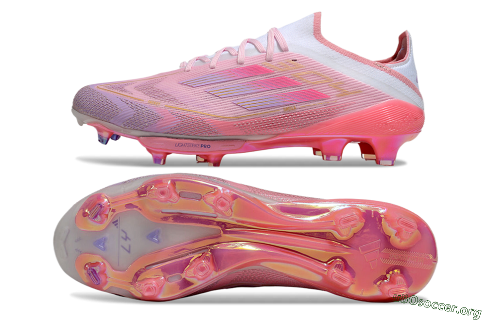 Adidas F50+ Lightstrike 304+ Elite FG Football Boots - Pink/Gold/White 1