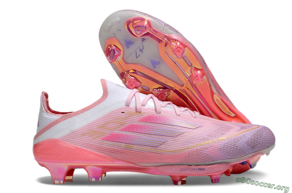 Adidas F50+ Lightstrike 304+ Elite FG Football Boots - Pink/Gold/White 2