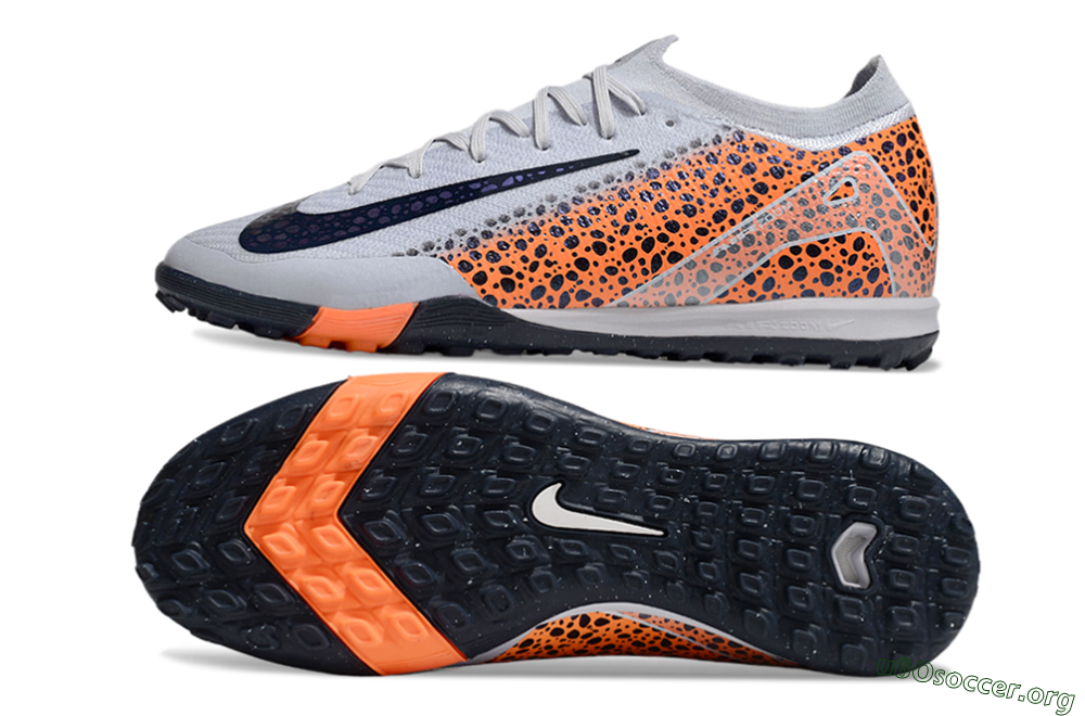 Nike Air Zoom Mercurial Vapor 16 Elite TF Football Shoes - Grey/Black/Orange 1