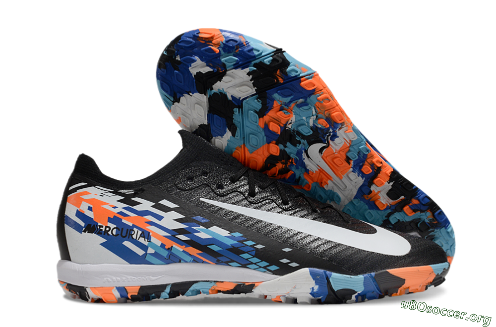 Nike Air Zoom Mercurial Vapor 16 Elite TF Football Shoes - Black/Blue/Orange 2