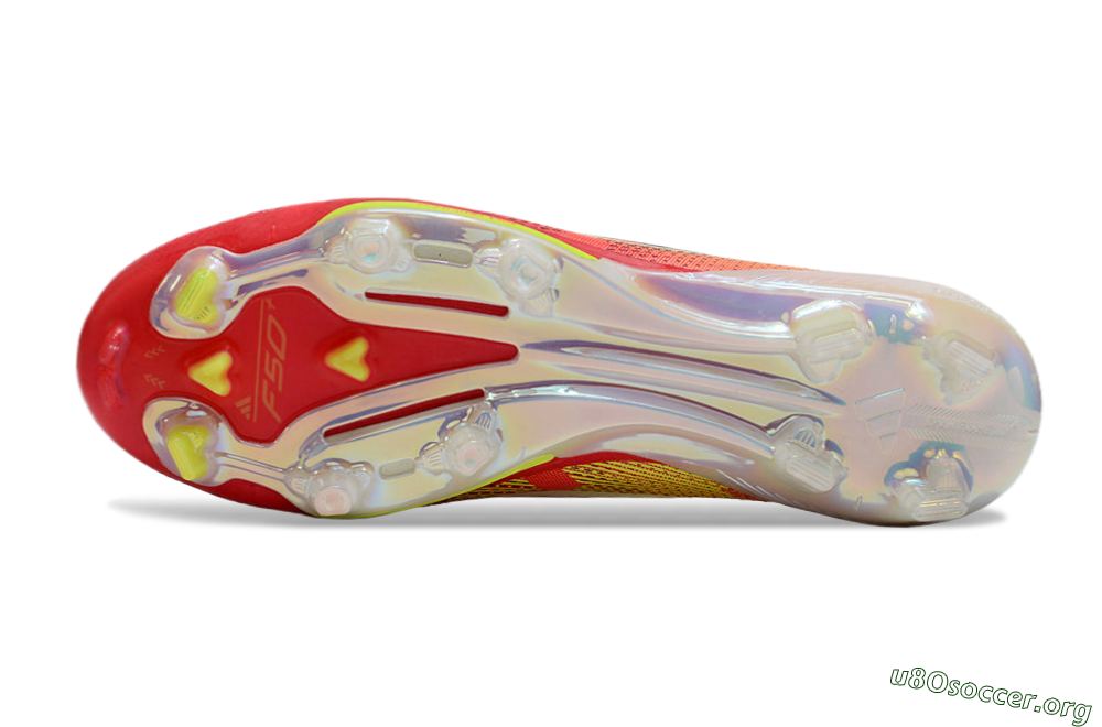 Adidas F50+ Elite Lightstrike Pro Laceless FG Football Boots - White/Red/Yellow 6