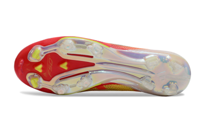Adidas F50+ Elite Lightstrike Pro Laceless FG Football Boots - White/Red/Yellow