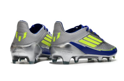 Messi x Adidas F50 Elite FG Football Boots - Silver/Yellow/Blue