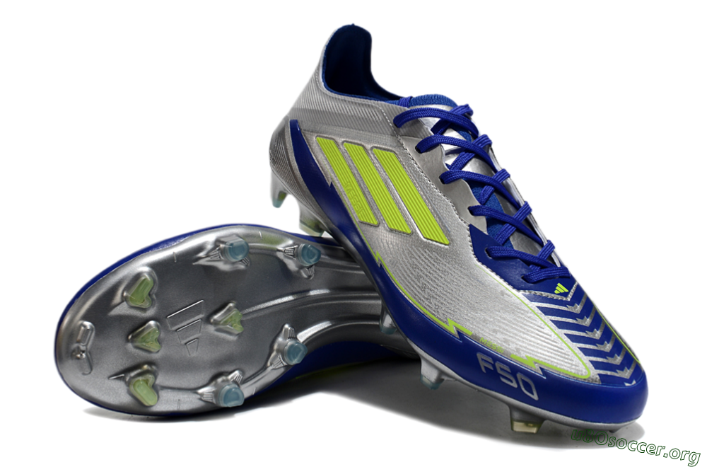 Messi x Adidas F50 Elite FG Football Boots - Silver/Yellow/Blue 0
