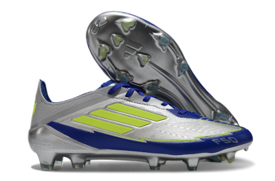Messi x Adidas F50 Elite FG Football Boots - Silver/Yellow/Blue