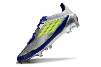 Messi x Adidas F50 Elite FG Football Boots - Silver/Yellow/Blue