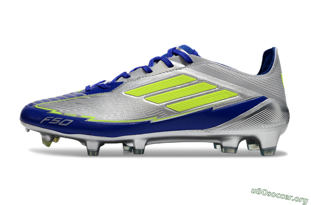 Messi x Adidas F50 Elite FG Football Boots - Silver/Yellow/Blue 3