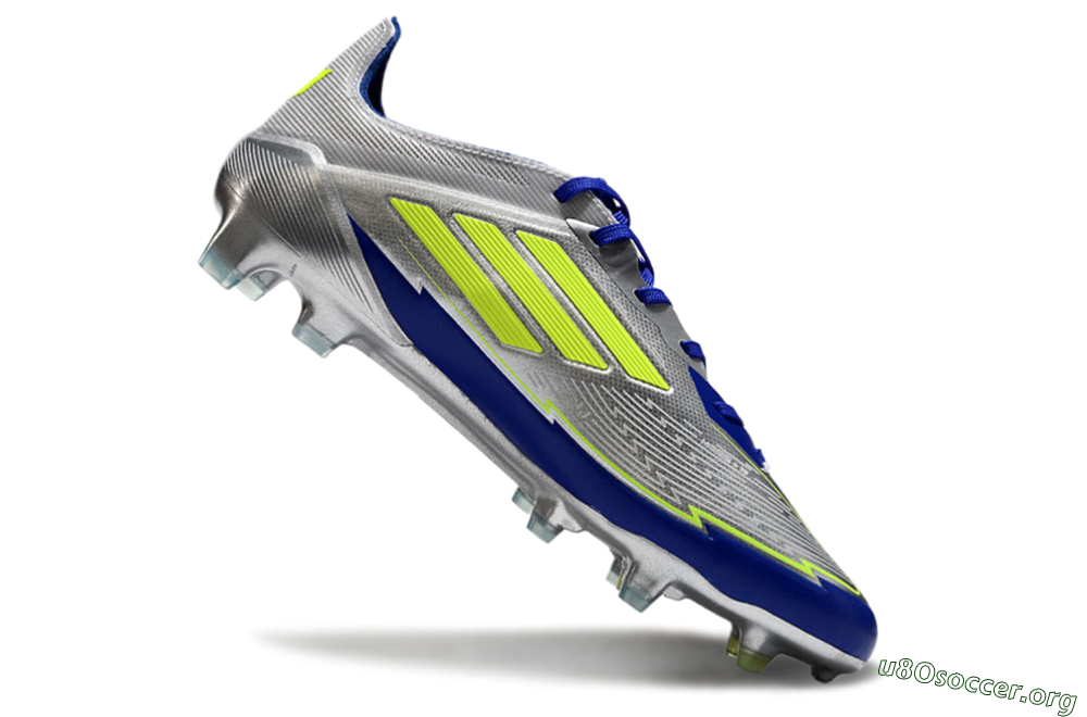 Messi x Adidas F50 Elite FG Football Boots - Silver/Yellow/Blue 4
