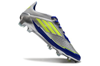 Messi x Adidas F50 Elite FG Football Boots - Silver/Yellow/Blue