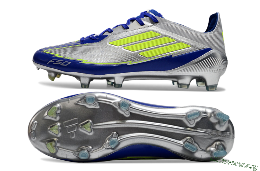 Messi x Adidas F50 Elite FG Football Boots - Silver/Yellow/Blue 1