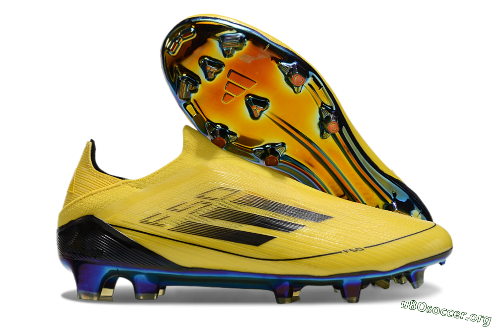Adidas F50 Elite Laceless FG Football Boots - Yellow/Black/Gold 2