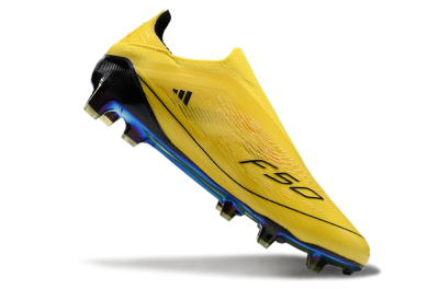 Adidas F50 Elite Laceless FG Football Boots - Yellow/Black/Gold