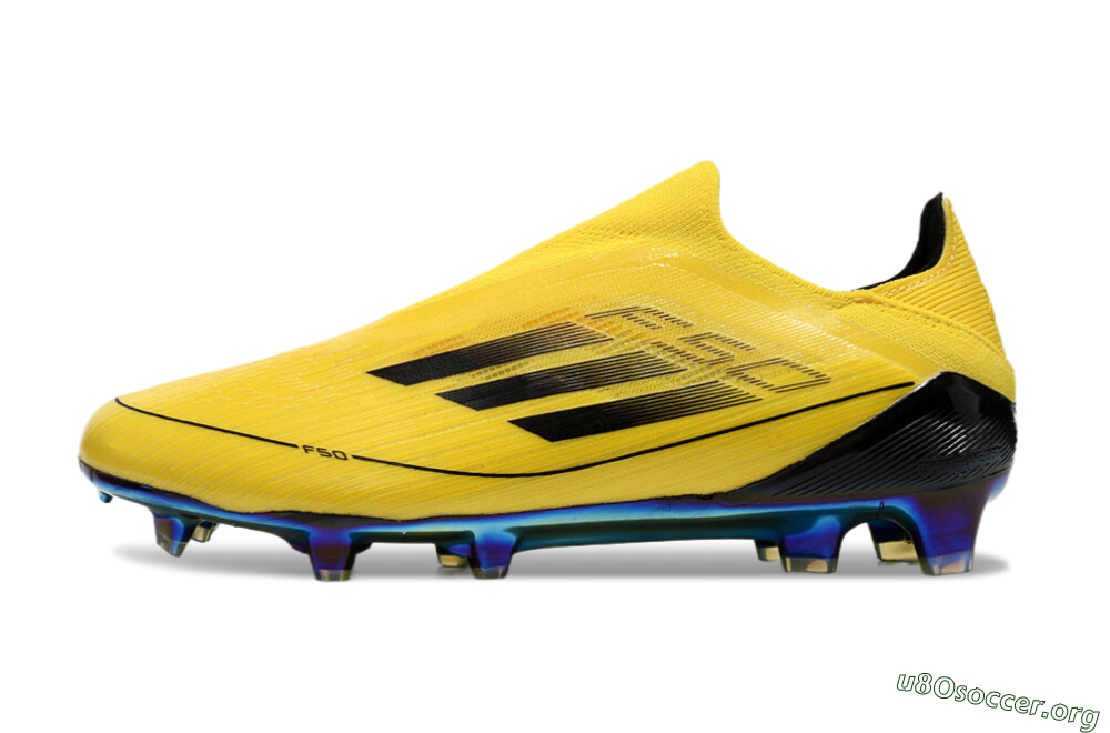 Adidas F50 Elite Laceless FG Football Boots - Yellow/Black/Gold 3
