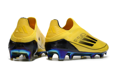 Adidas F50 Elite Laceless FG Football Boots - Yellow/Black/Gold
