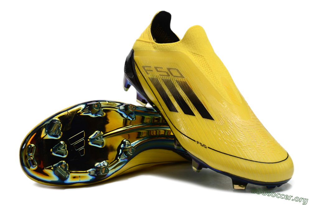 Adidas F50 Elite Laceless FG Football Boots - Yellow/Black/Gold 0
