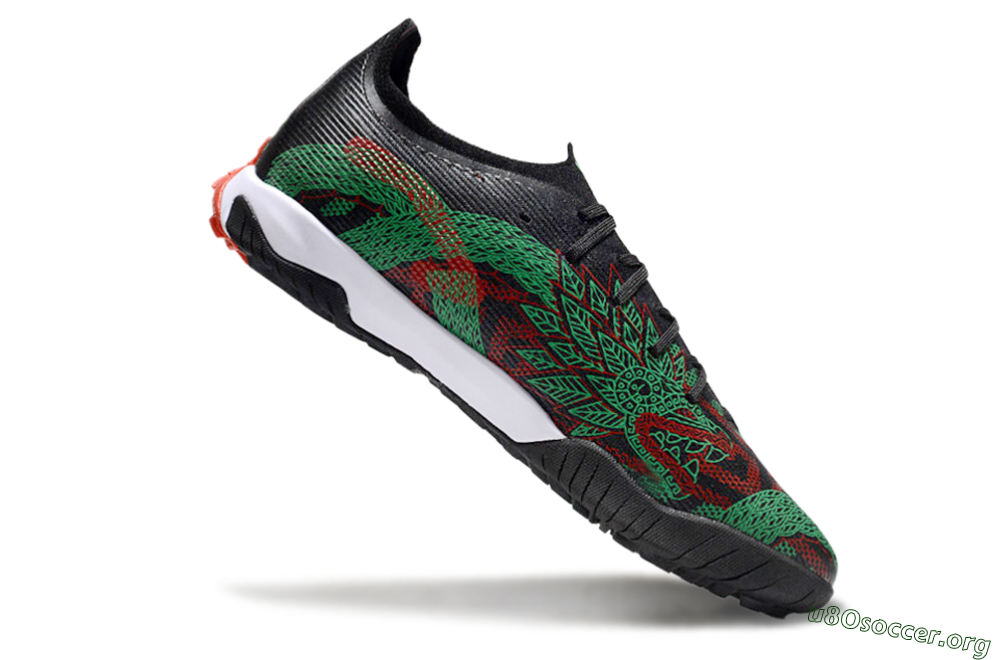 Puma Ultra Ultimate TF Football Shoes - Black/Red/Green 4